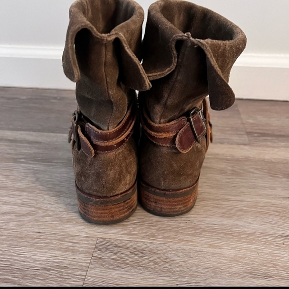 Anthropologie Matisse Prospector Leather Suede Boots size 7 Buckle Detail slouch - Picture 2 of 6